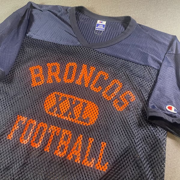 Vintage Champion Broncos Football -Size Large, Mesh Jersey, Super Bowl XXXIII