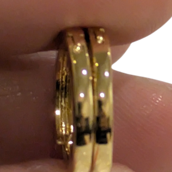Gold Tone Hoop huggie Earrings Small