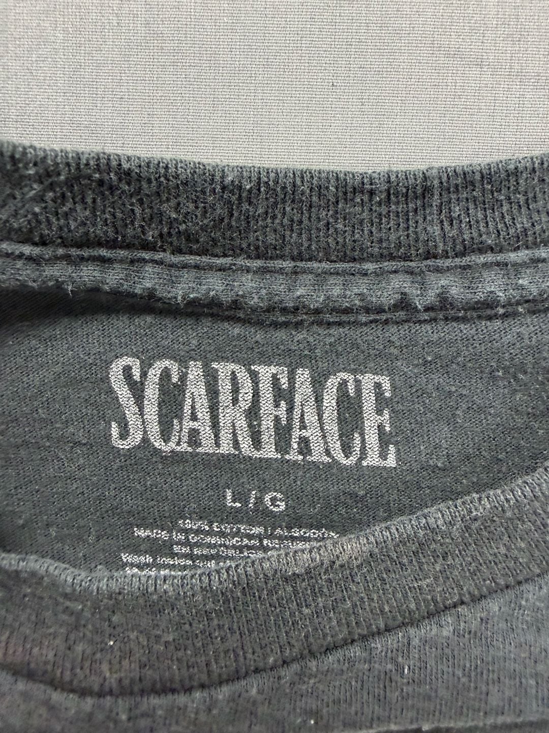 Scarface Tony Montana Graphic T-Shirt Size L Black Cotton Short Sleeve Men's 3