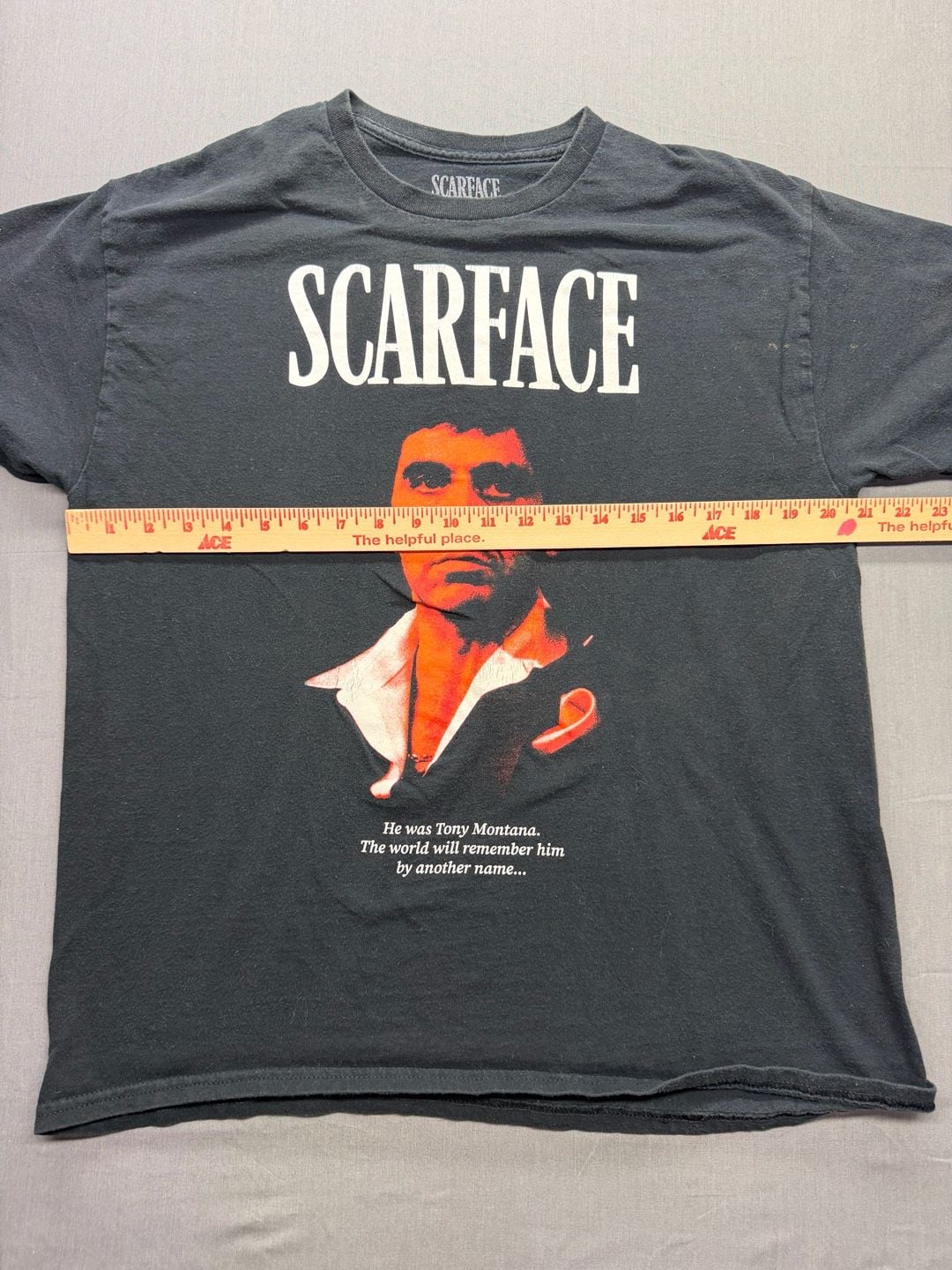 Scarface Tony Montana Graphic T-Shirt Size L Black Cotton Short Sleeve Men's 5