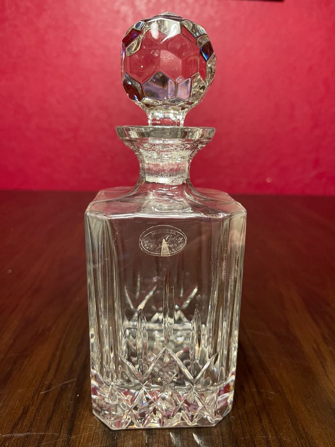 Handcut Crystal Decanter 24% Lead Royal Gallery Samobor Croatia Stopper 1985 1