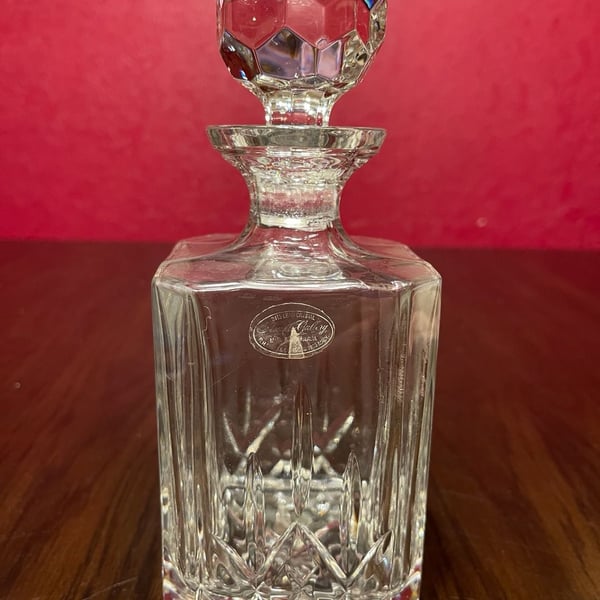 Handcut Crystal Decanter 24% Lead Royal Gallery Samobor Croatia Stopper 1985