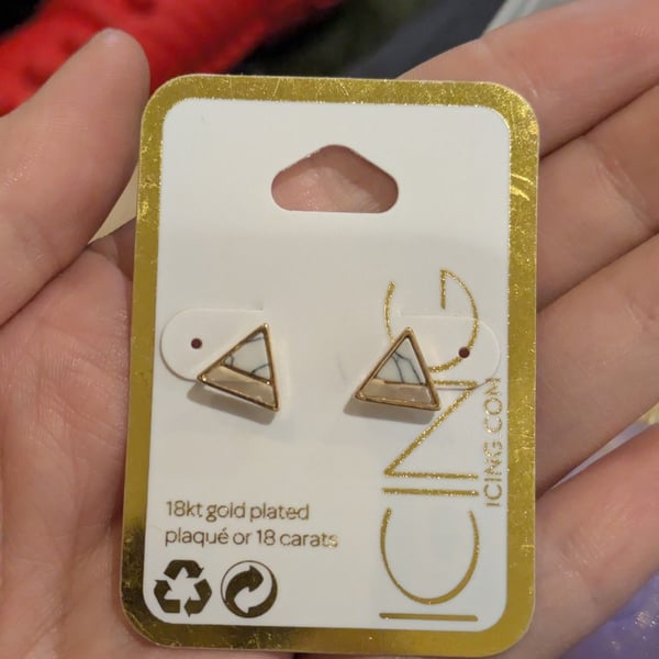 Icing 18kt Gold Plated Triangle Stud Earrings