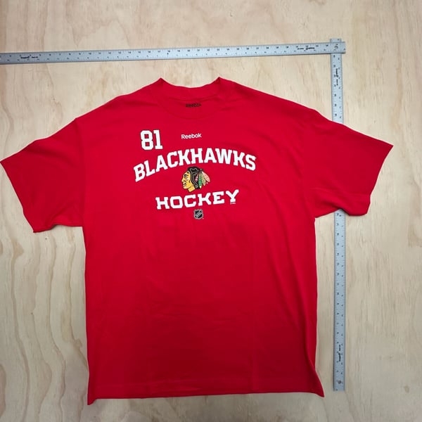 Reebok Chicago Blackhawks T-Shirt Size XL Red Hossa 81 Hockey NHL