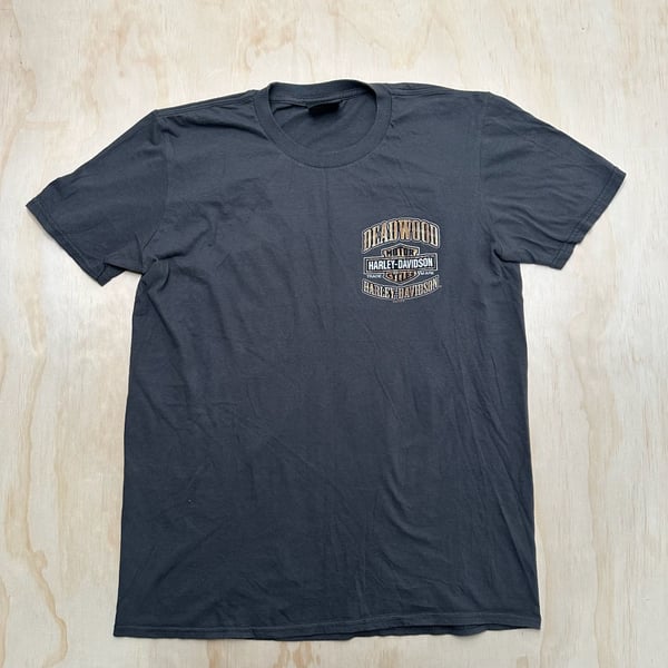 Harley-Davidson Deadwood South Dakota T-Shirt Size L Black Graphic Tee