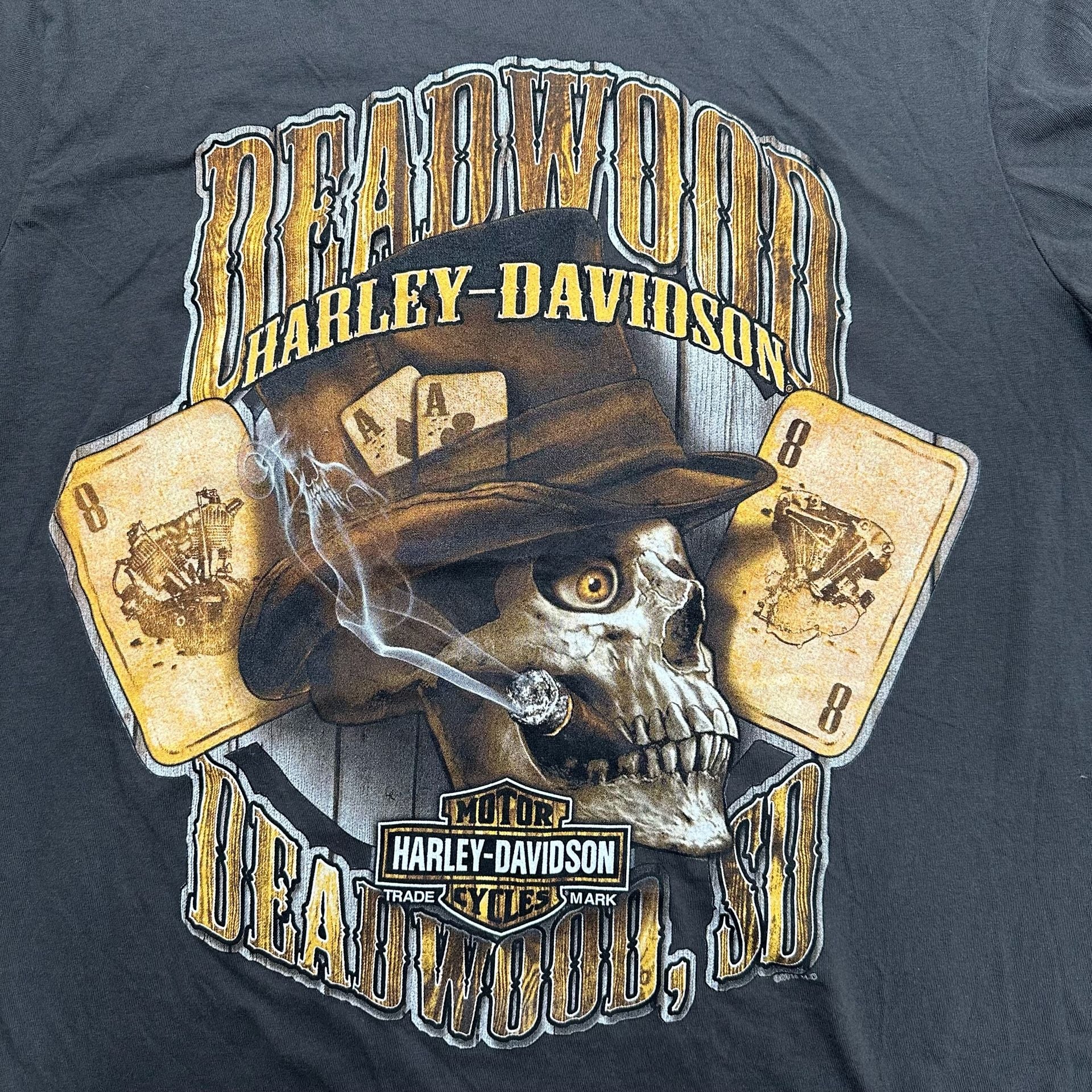 Harley-Davidson Deadwood South Dakota T-Shirt Size L Black Graphic Tee 7