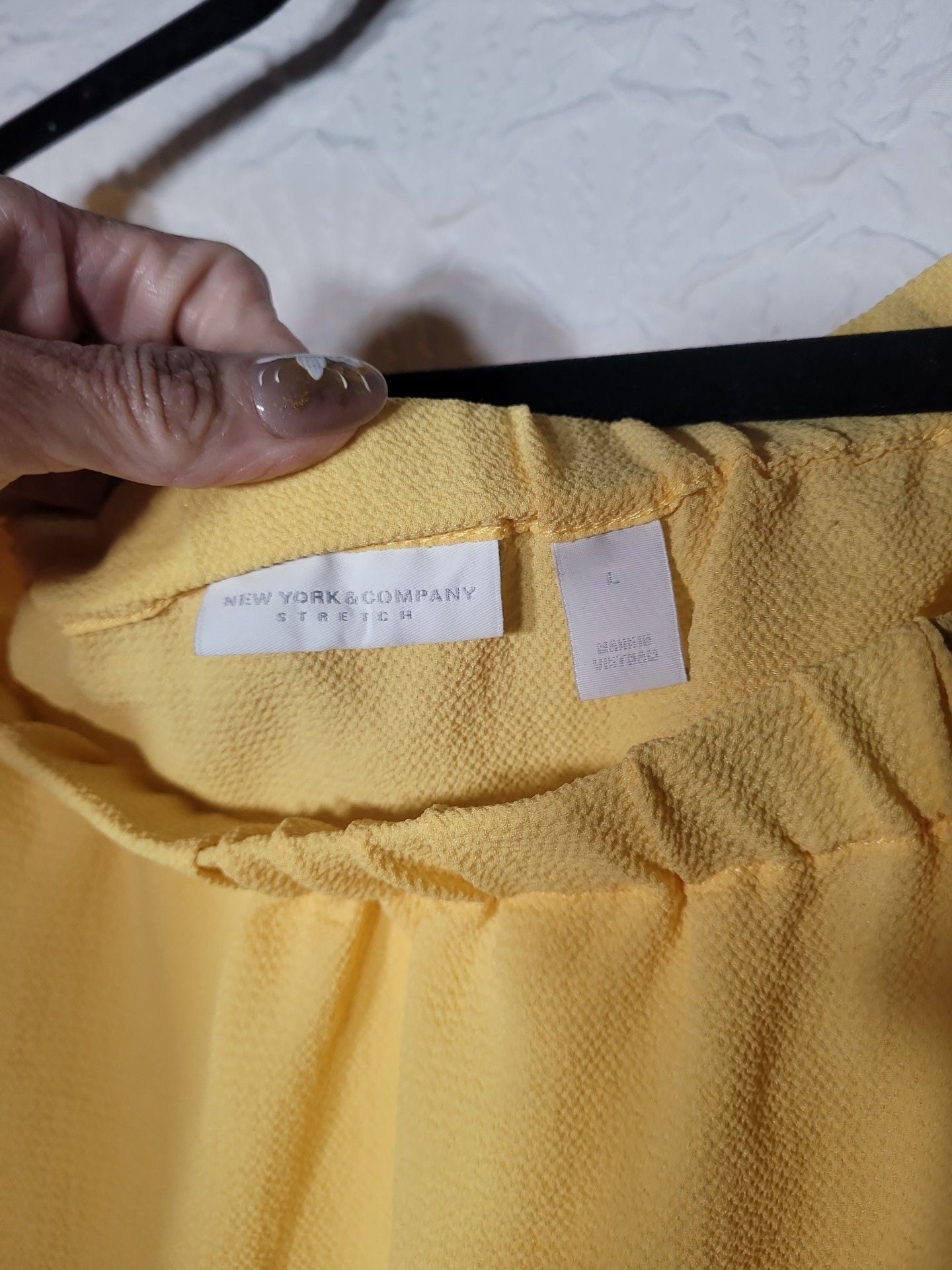 New York & Company Yellow Flutter Sleeve Off Shoulder Top Size L 3
