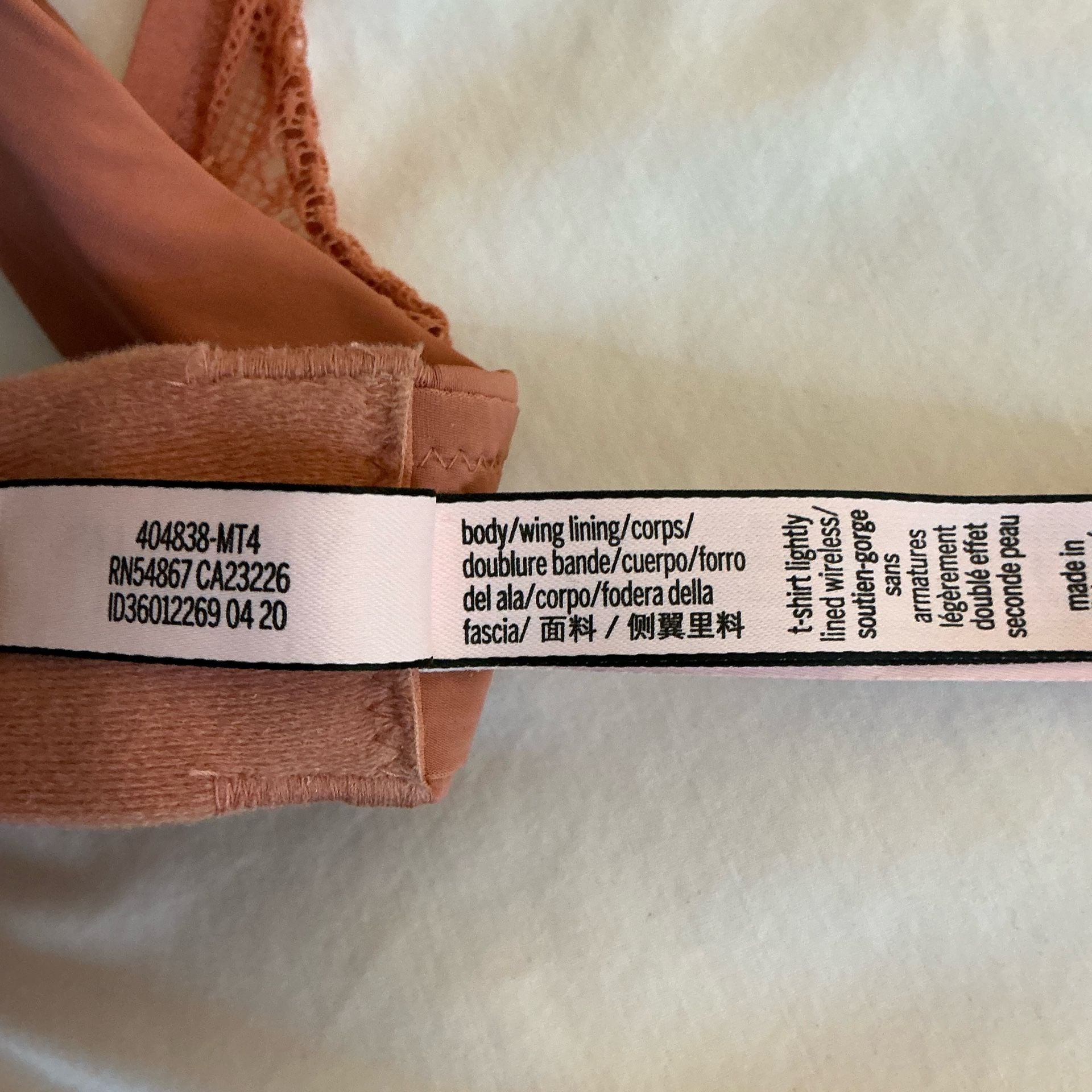 Victoria's Secret Wireless Bra Size 36C Rust Lightly Lined 8