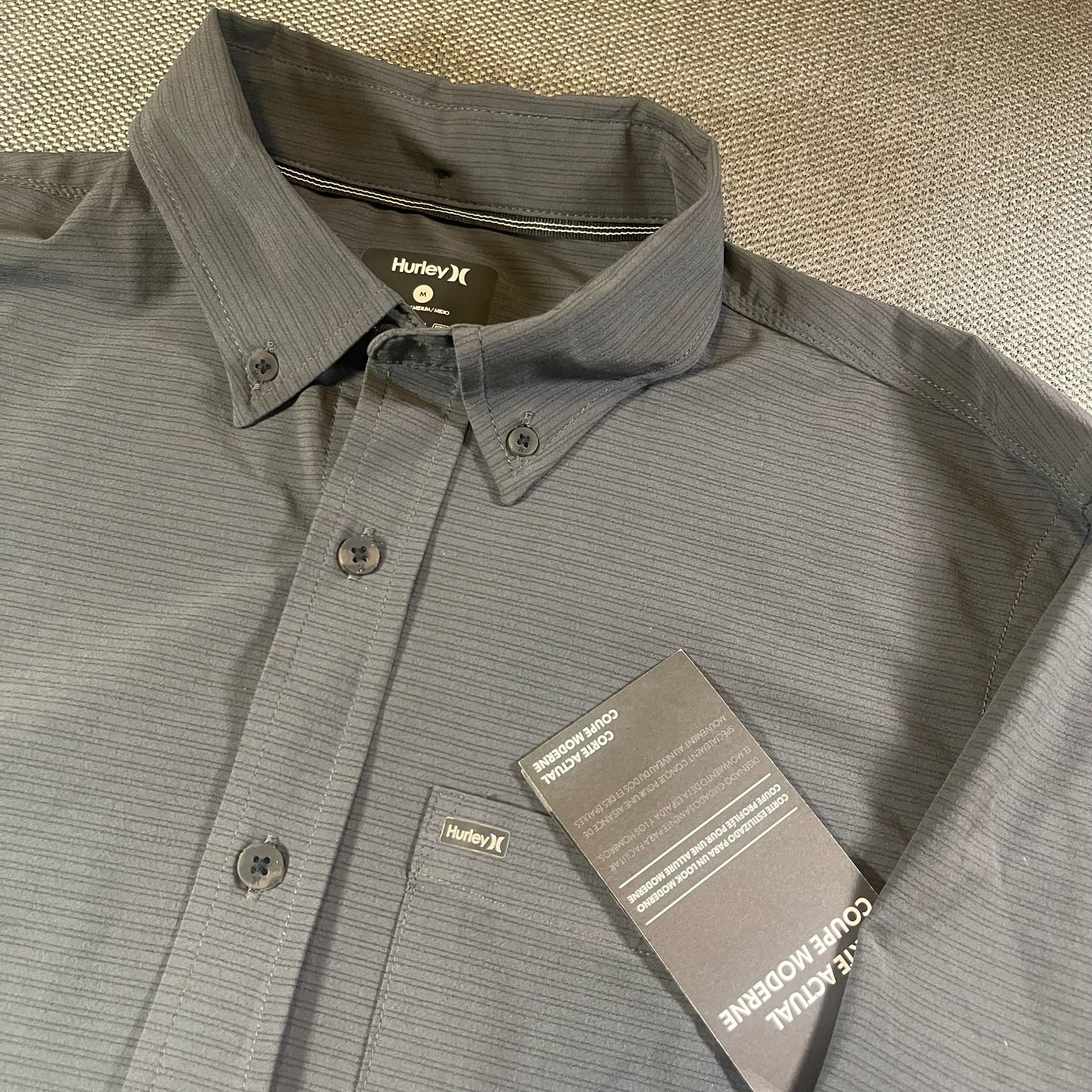 Hurley Alchemy LS Woven Size M Grey Long Sleeve Button Down Shirt 2