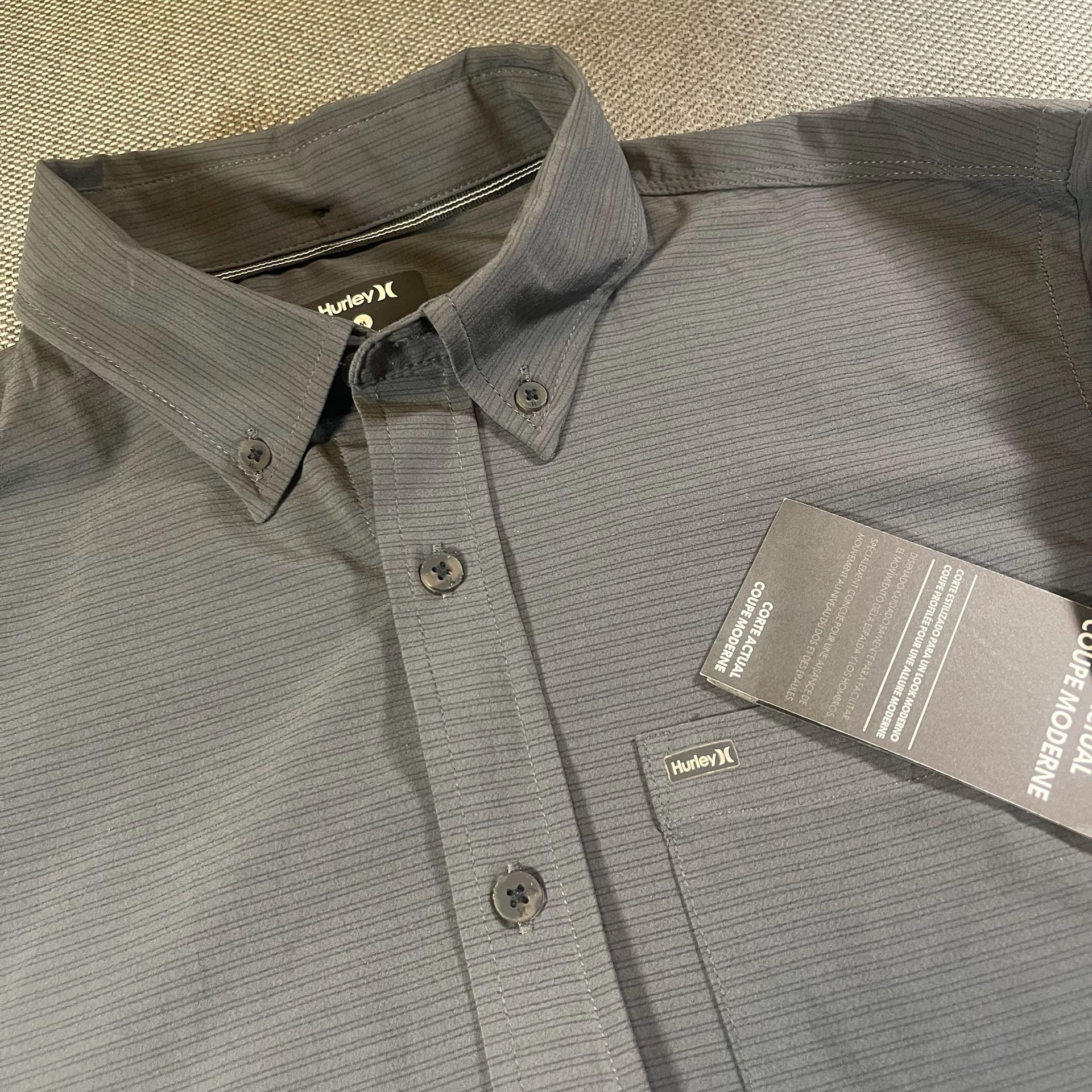 Hurley Alchemy LS Woven Size M Grey Long Sleeve Button Down Shirt 6