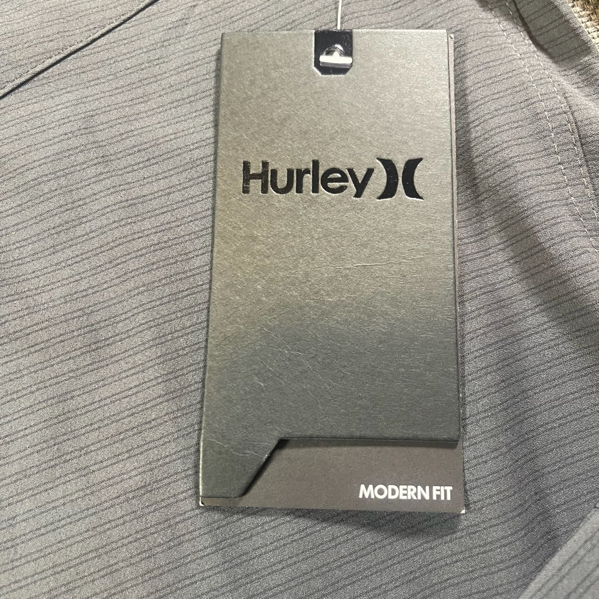 Hurley Alchemy LS Woven Size M Grey Long Sleeve Button Down Shirt 10