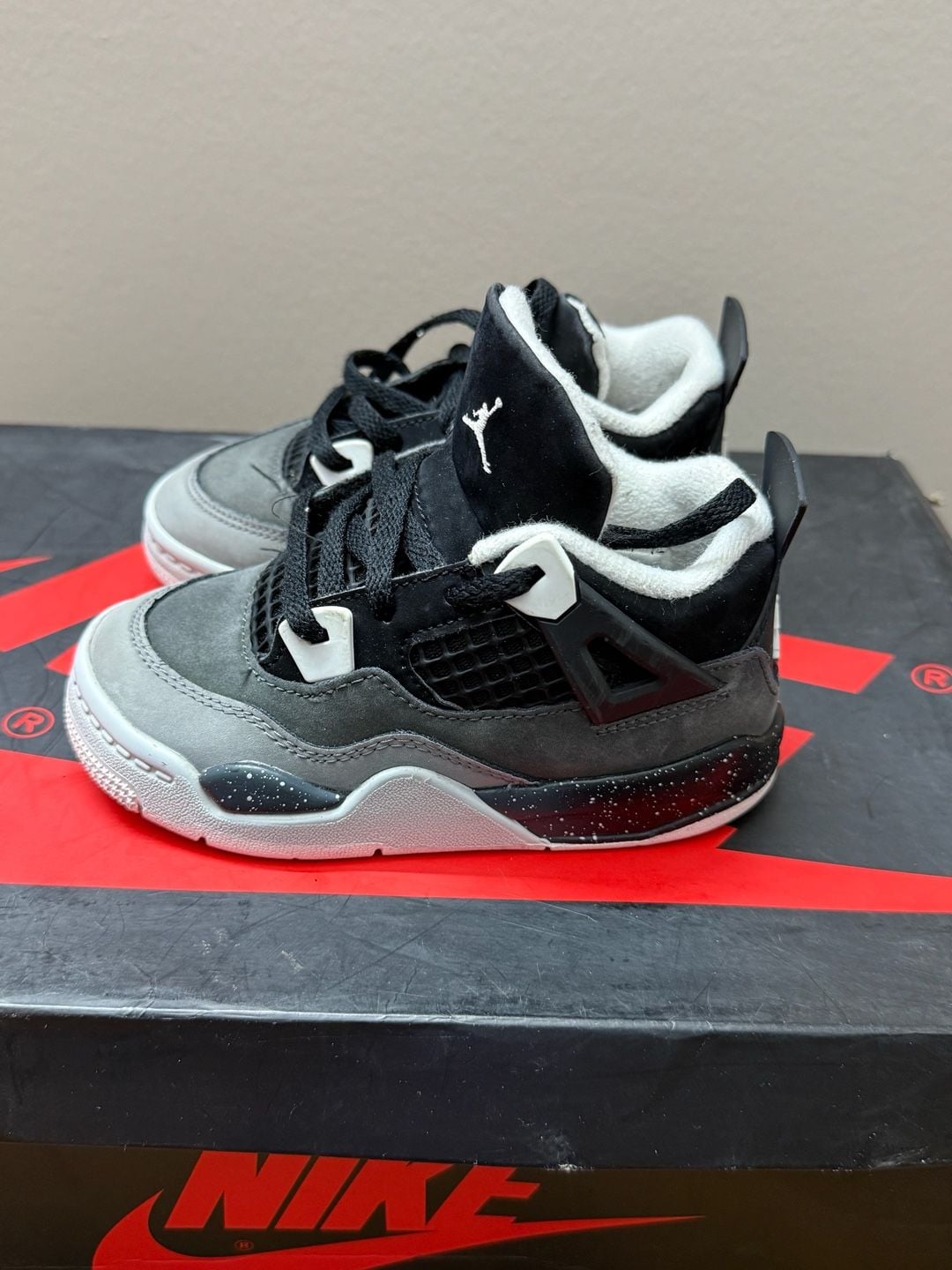 Jordan 4 Retro TD 'Fear' Toddler Black White Anthracite 4