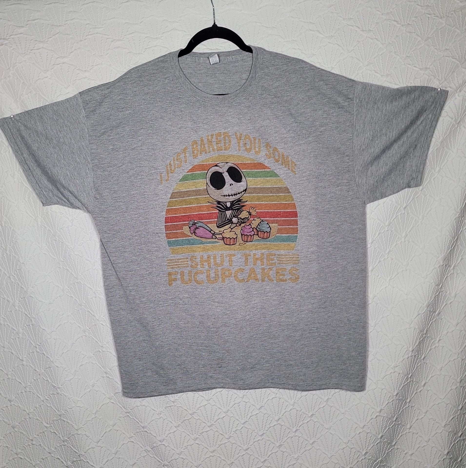 Jerzees Jack Skellington I Just Baked You Some Shut The Fucupcakes T-Shirt Size 2
