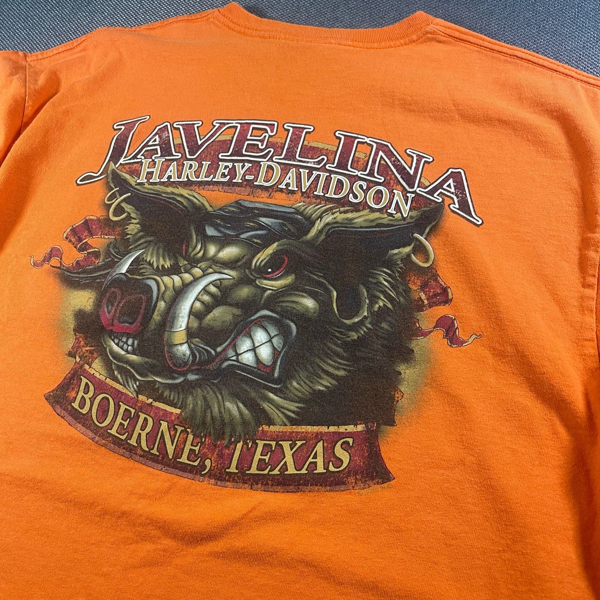 Harley-Davidson Javelina Boerne Texas Orange Pocket T-Shirt 11