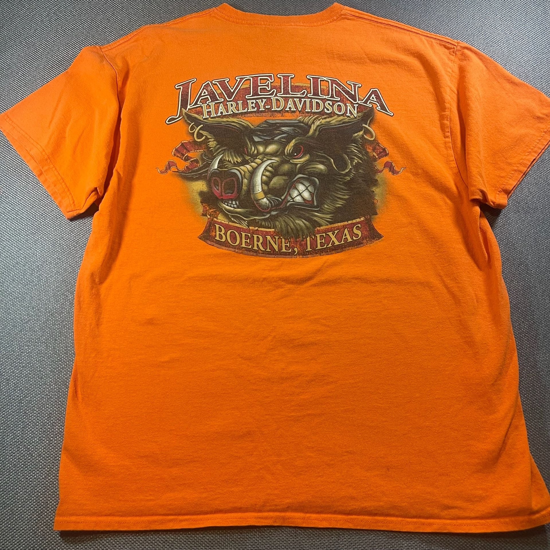 Harley-Davidson Javelina Boerne Texas Orange Pocket T-Shirt 12