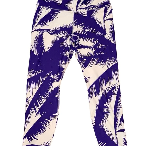 Fabletics PureLuxe High-Waisted Printed 7/8 Paradiso Leggings Purple White 1X