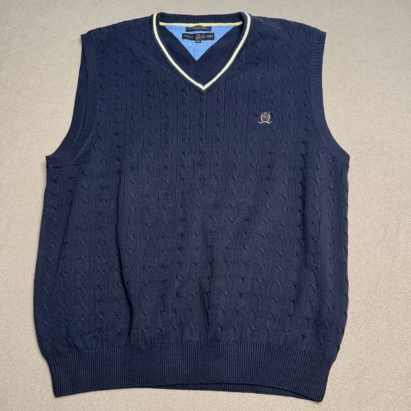 Tommy Hilfiger Golf Cable Knit Sweater Vest Navy XL