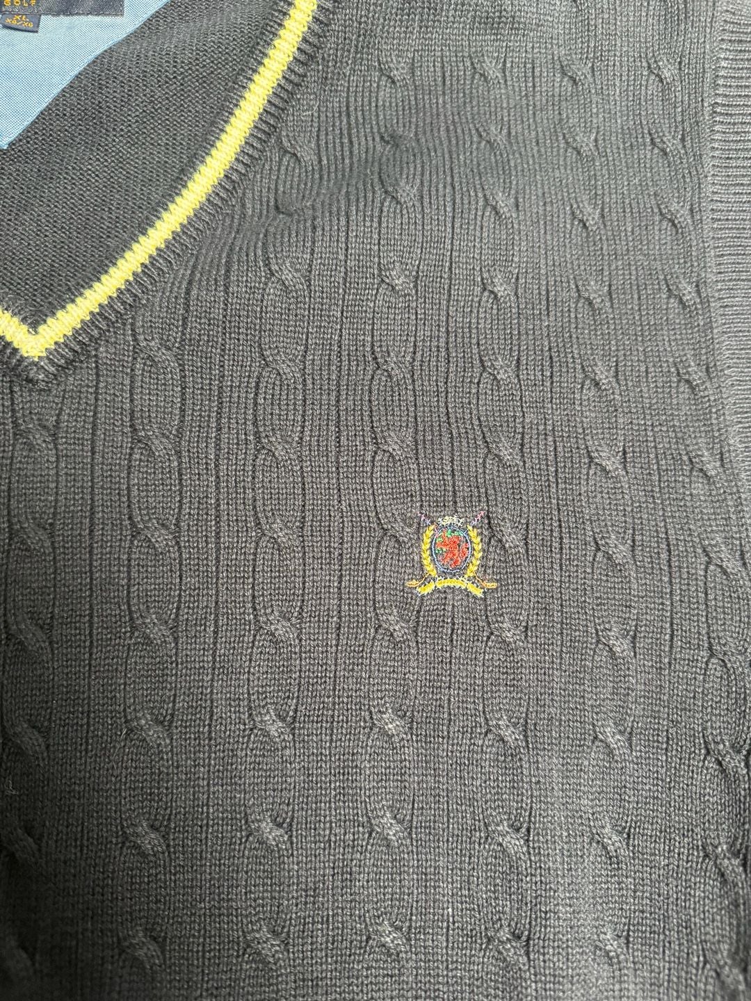 Tommy Hilfiger Golf Cable Knit Sweater Vest Navy XL 3