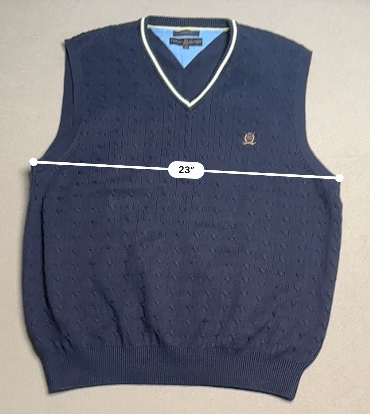Tommy Hilfiger Golf Cable Knit Sweater Vest Navy XL 6