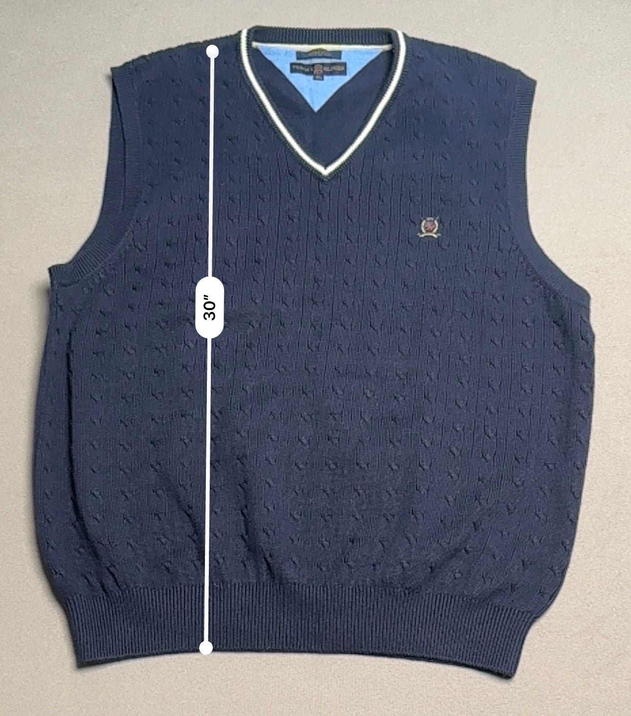 Tommy Hilfiger Golf Cable Knit Sweater Vest Navy XL 7