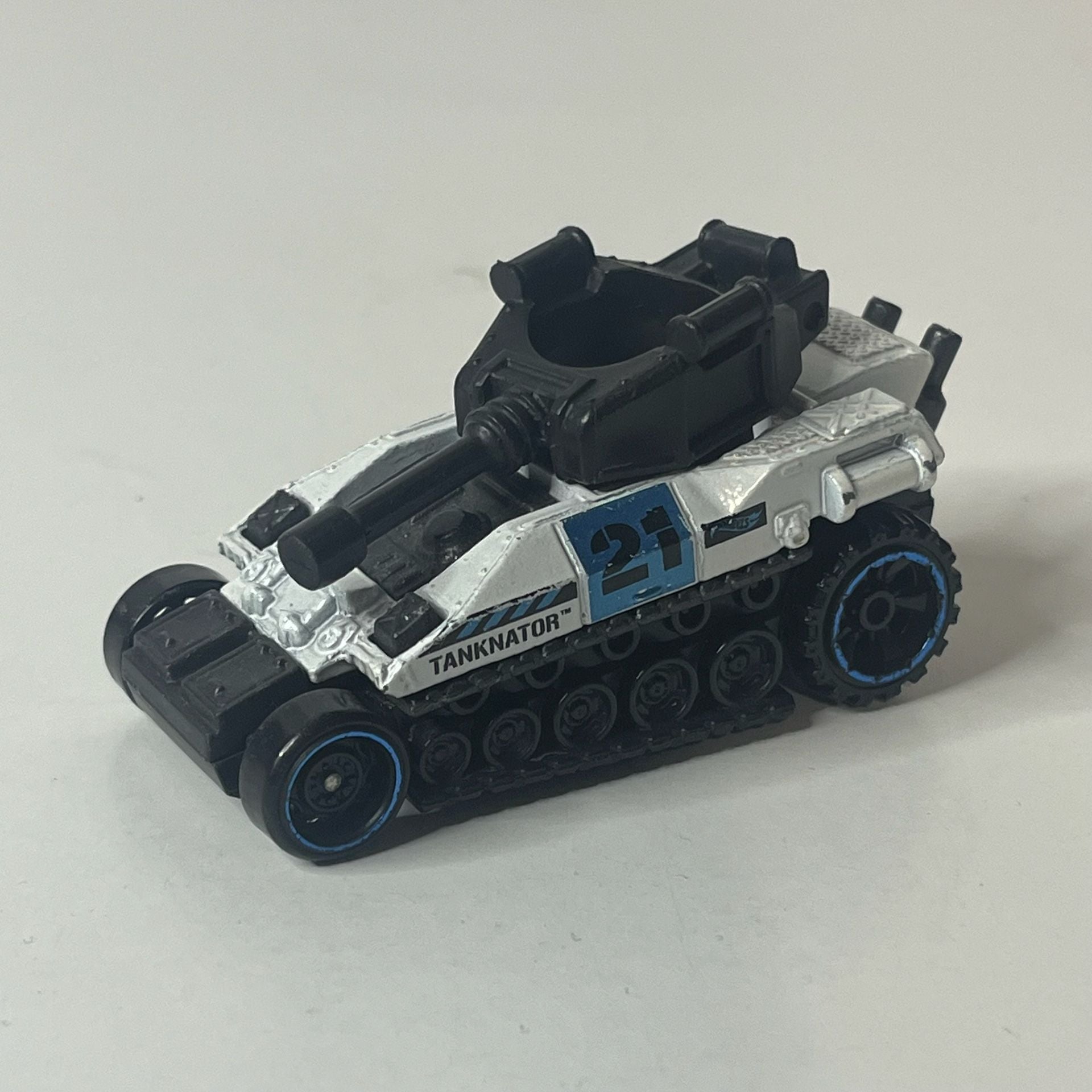 Hot Wheels Tanknator Tank White Diecast Toy Car 1