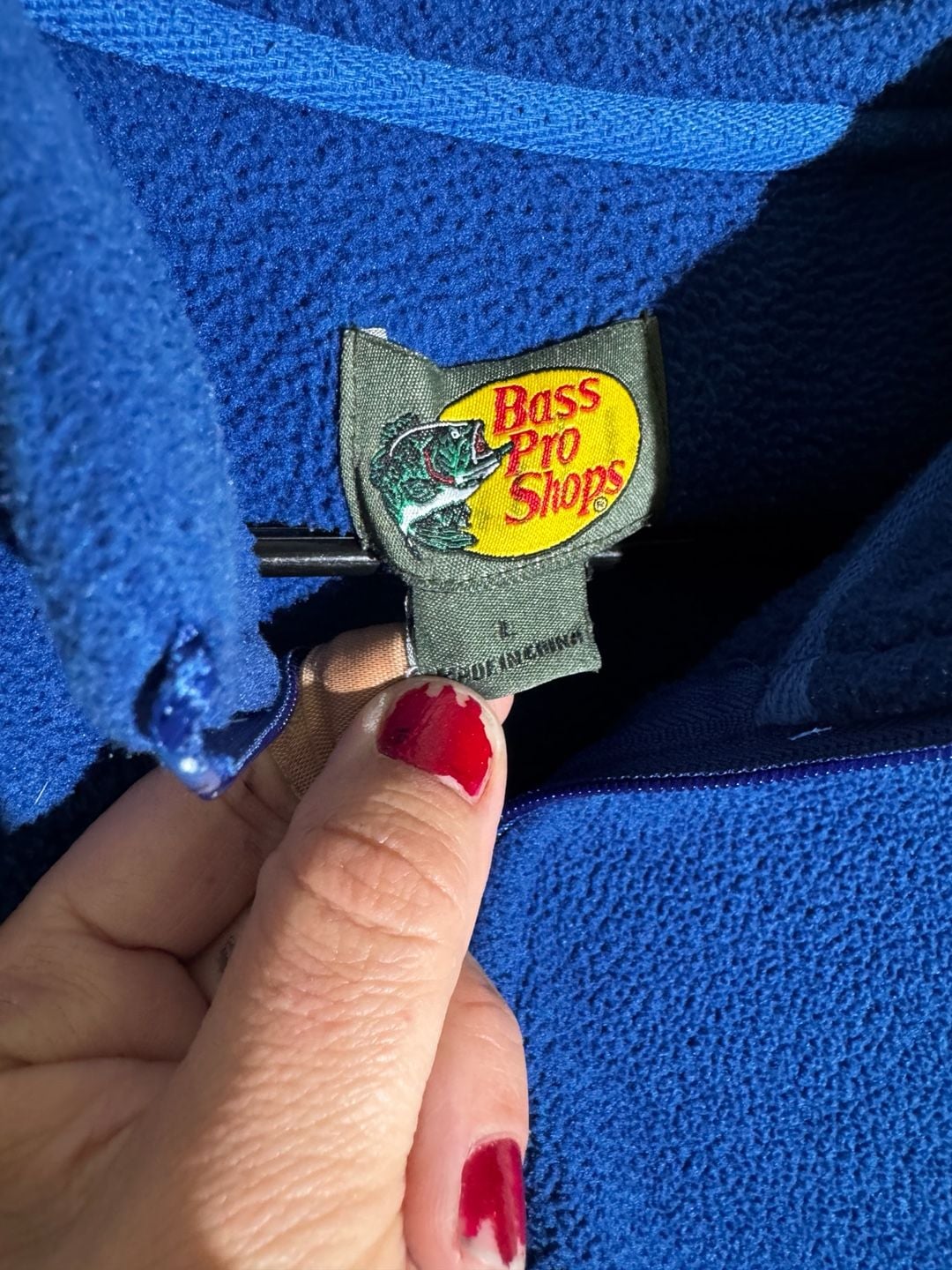 Bass Pro Shops Kids Jacket Fleece Full Zip Hunting Hiking Gorpcore Blue Large 4