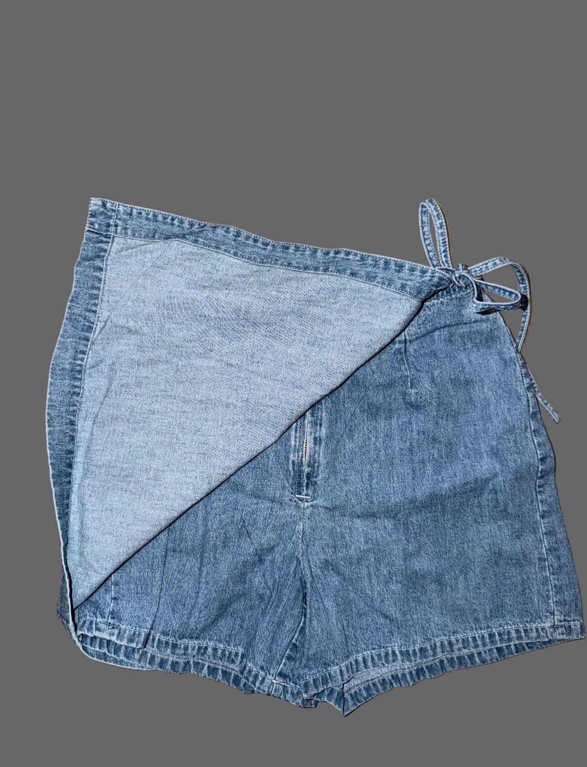 Brandy Melville Brandy Side Tie Jeans Skort Light Wash 5