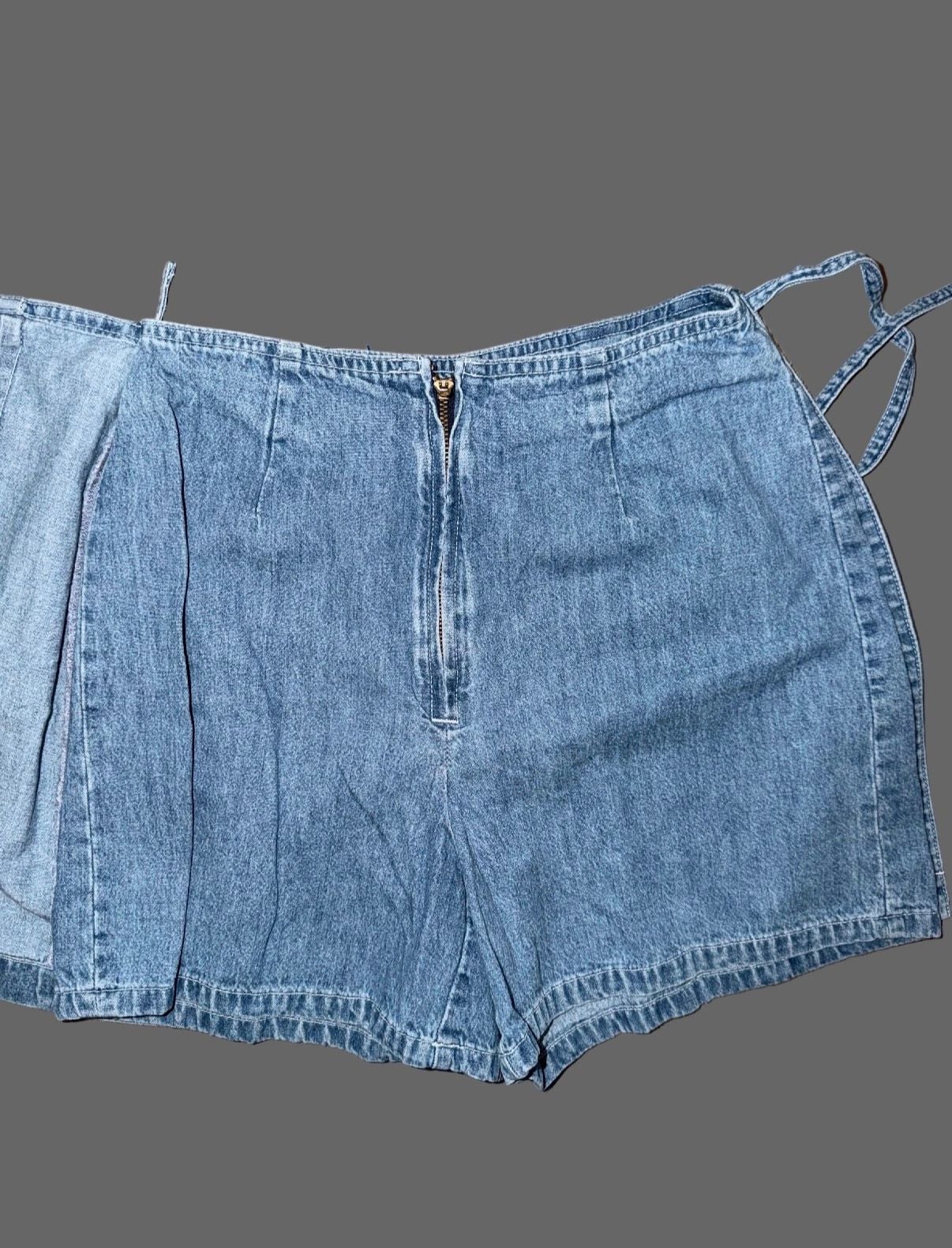 Brandy Melville Brandy Side Tie Jeans Skort Light Wash 6