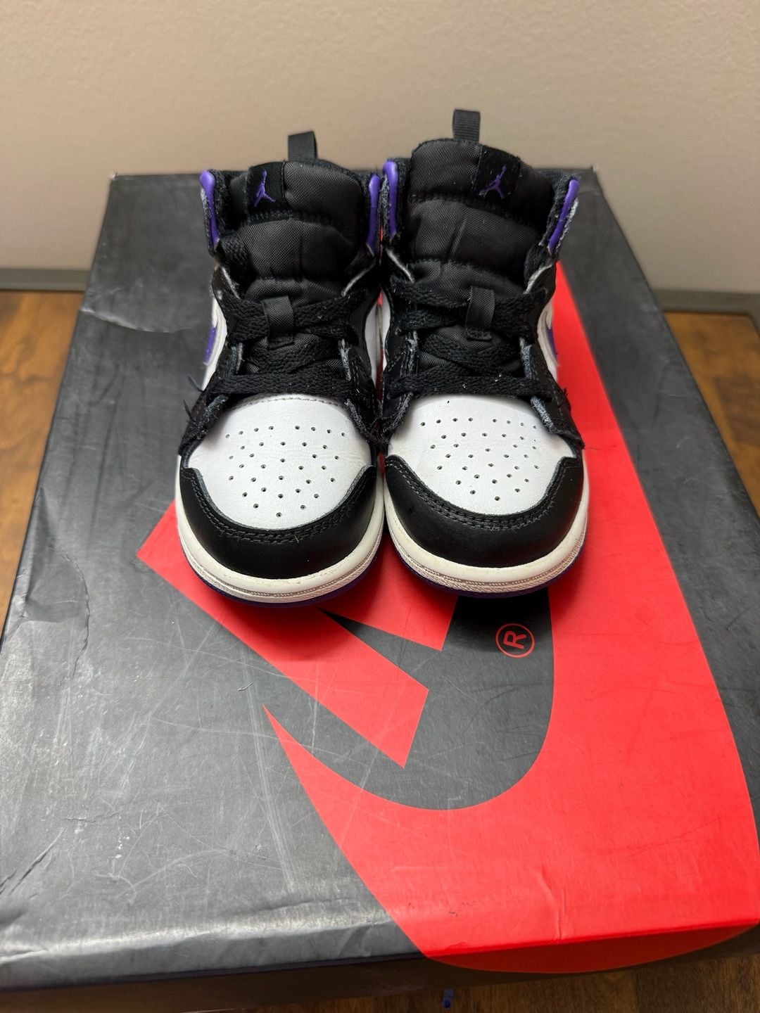 Jordan 1 Mid Toddler Black Dark Iris 3