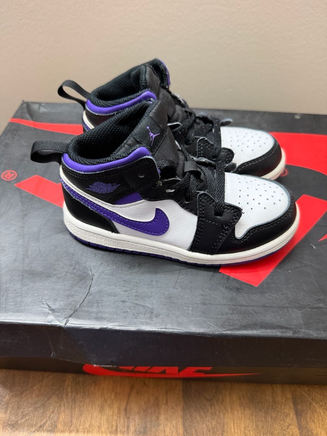 Jordan 1 Mid Toddler Black Dark Iris 4