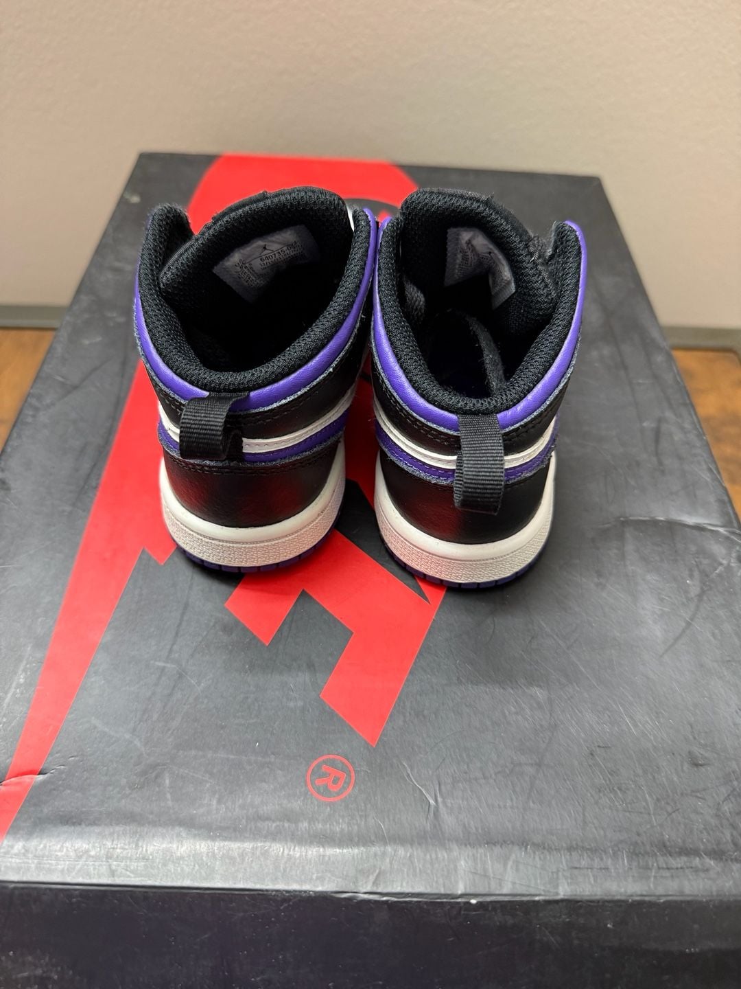 Jordan 1 Mid Toddler Black Dark Iris 5