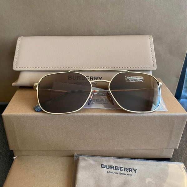 Men’s Burberry Sunglasses 3107 1109/73 Gold Aviator