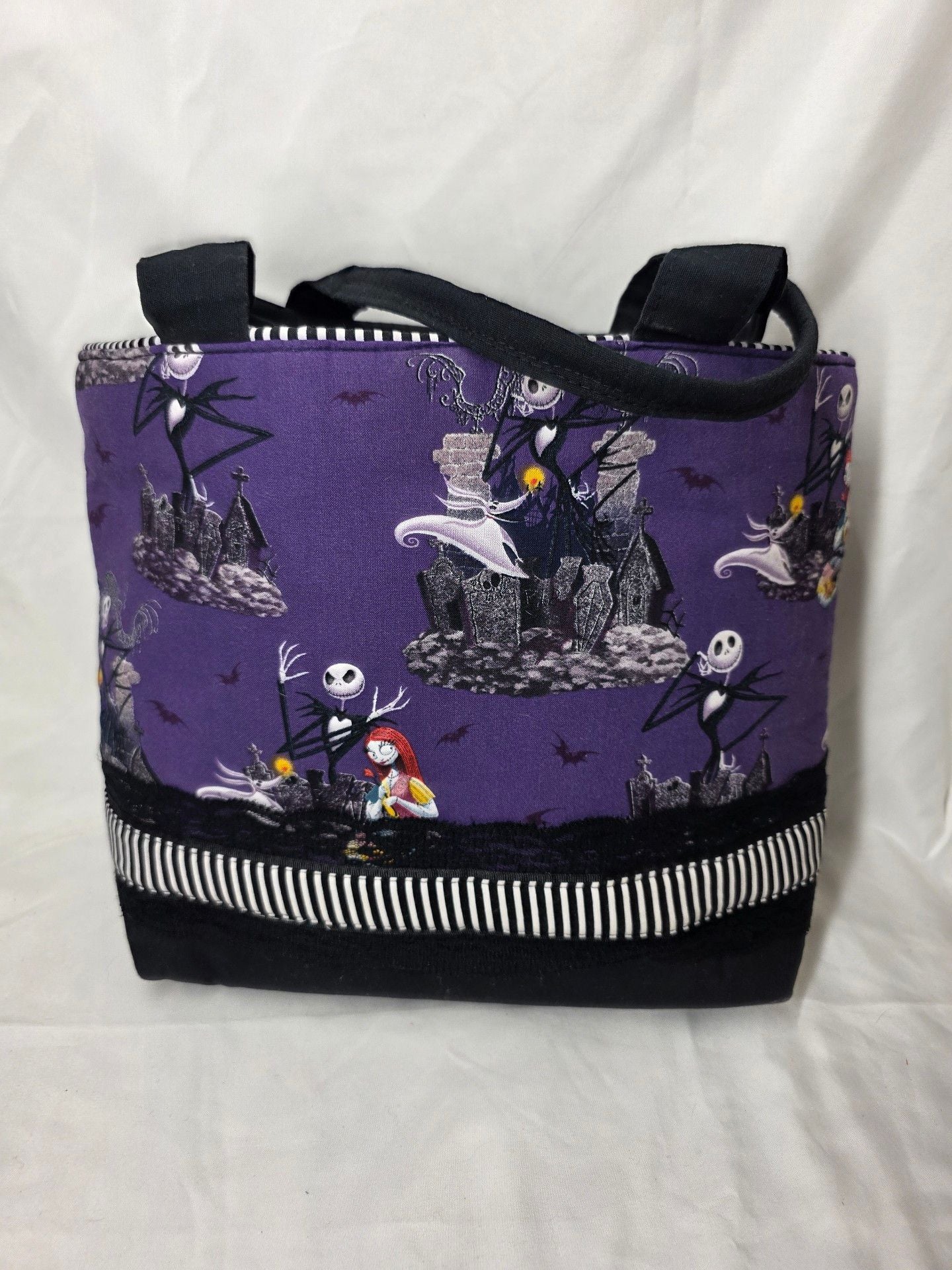 The Nightmare Before Christmas Tote Bag Purple Black Bow 2