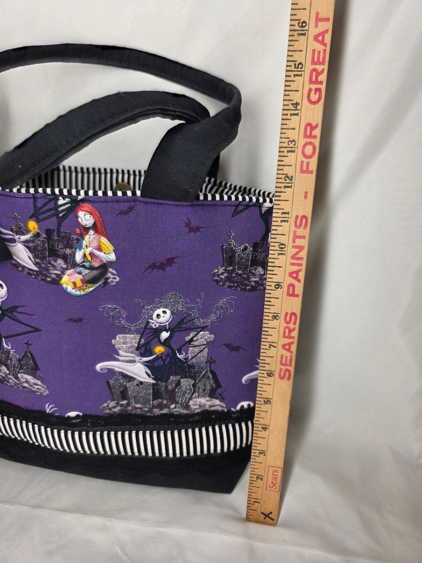 The Nightmare Before Christmas Tote Bag Purple Black Bow 3