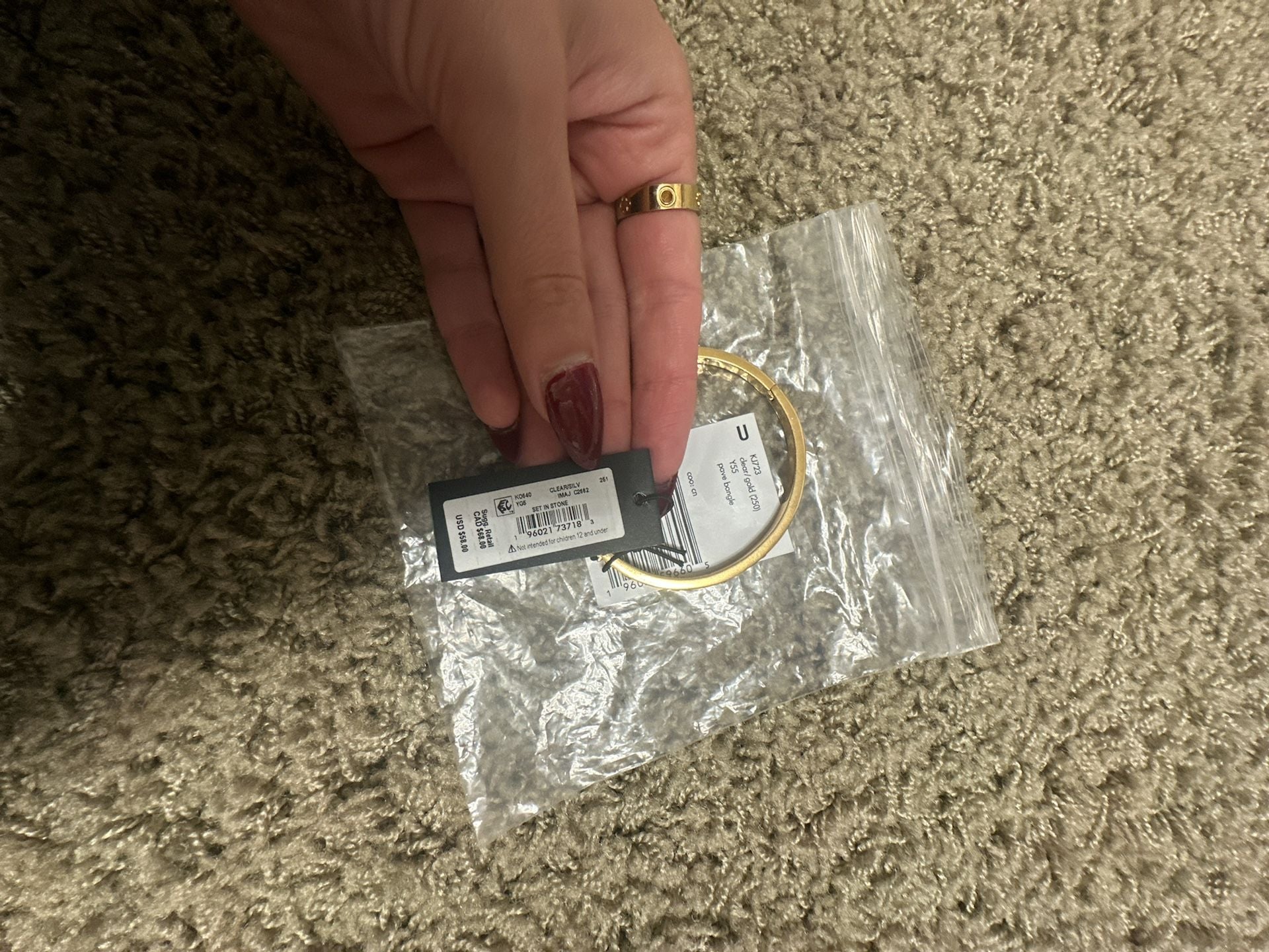 Kate Spade New York Clear Gold Enamel Bangle Bracelet 4