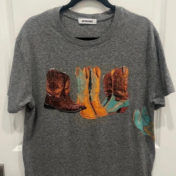 Daydreamer Kick Off Your Boots Graphic Tee Gray