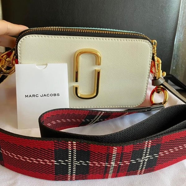Marc Jacobs The Snapshot Mini Crossbody Bag White Red Blue Multi-Color