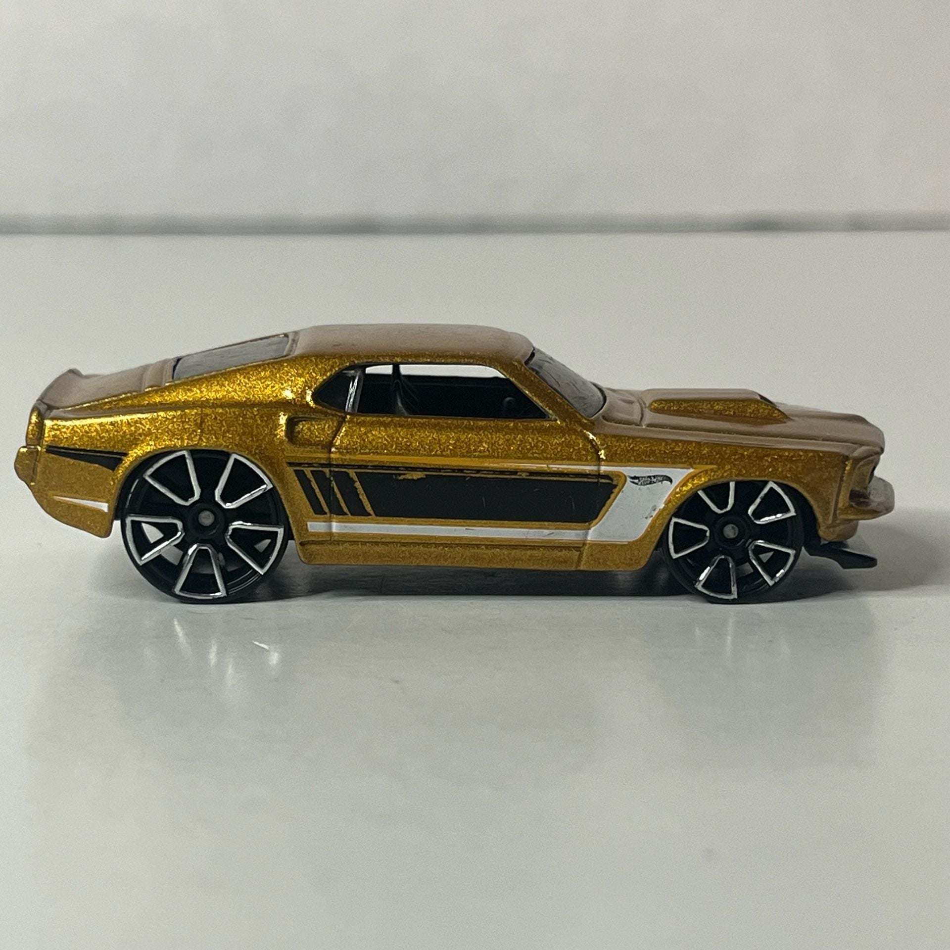 Hot Wheels 1969 Ford Mustang Gold Diecast Car 4