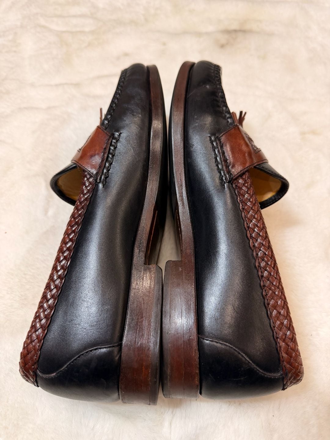 Allen Edmonds Maxfield Black Brown Leather Tassel Loafers Size 10.5 5
