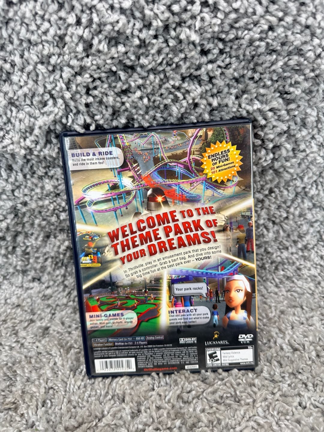 LucasArts Thrillville PlayStation 2 Video Game CIB 2