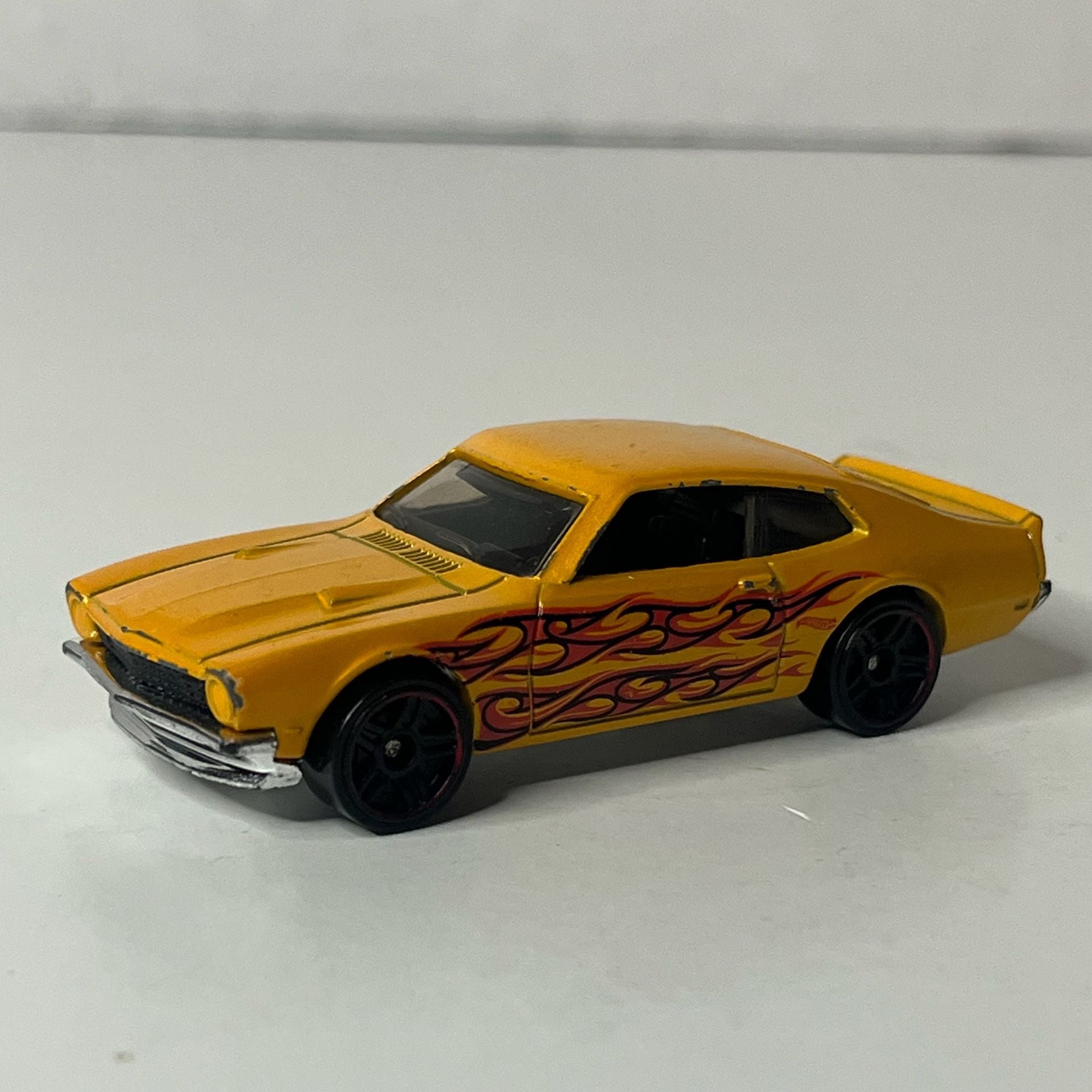 Hot Wheels 71 Maverick Grabber Yellow Flames Diecast Car 1
