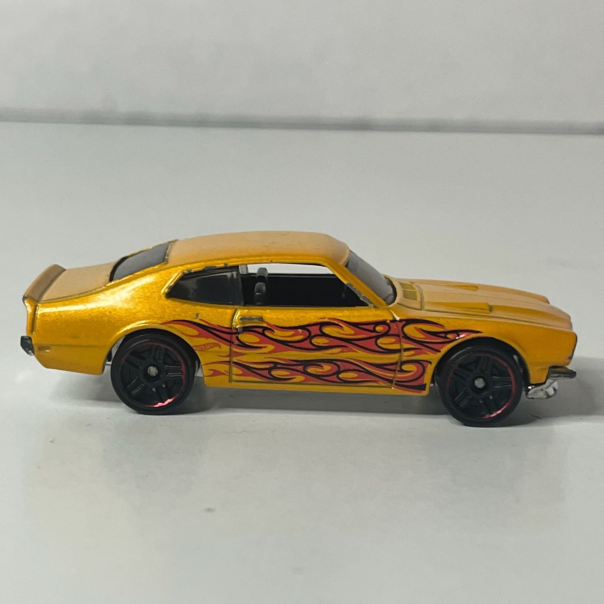 Hot Wheels 71 Maverick Grabber Yellow Flames Diecast Car 4