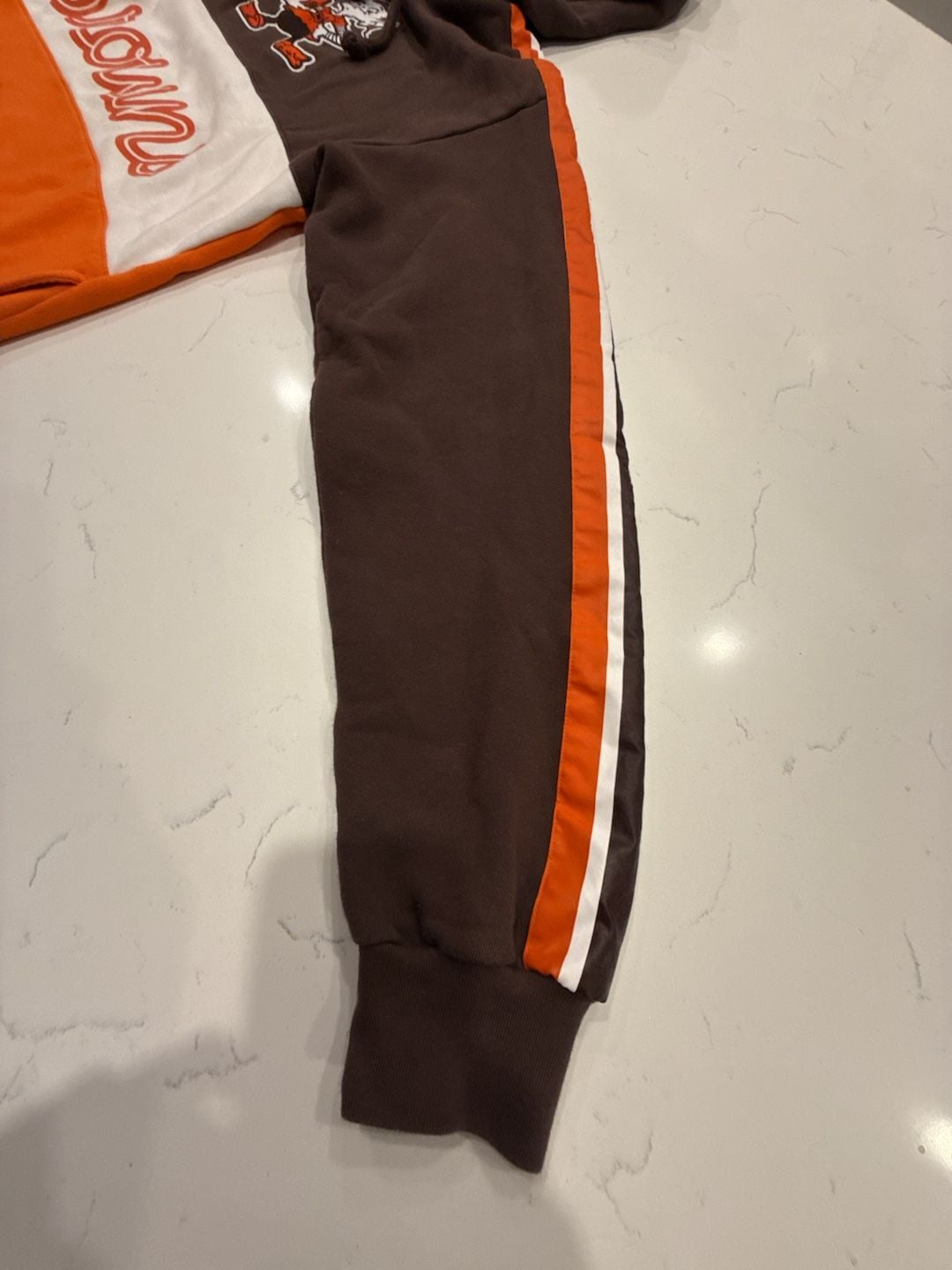 Mitchell & Ness Cleveland Browns Hoodie Size M Brown Colorblocked 7