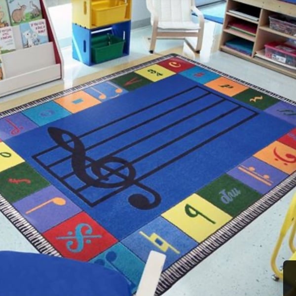 Joy Carpets Note Worthy Elementary Classroom Rug 7'8" x 10'9"
