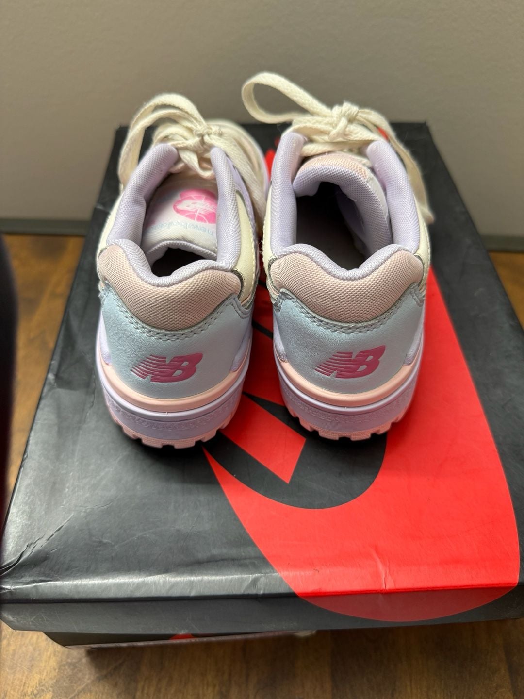New Balance Kids 550 Shell Pink Permafrost Sneakers 5