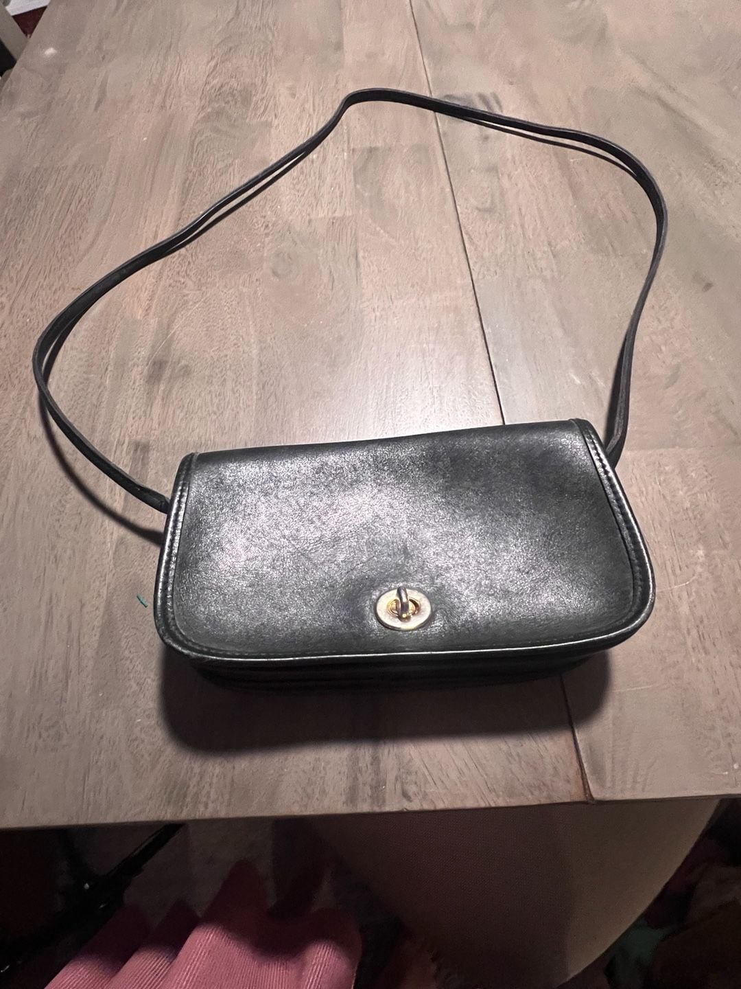 Coach Vintage Dinky Black Leather Crossbody Shoulder Bag 2