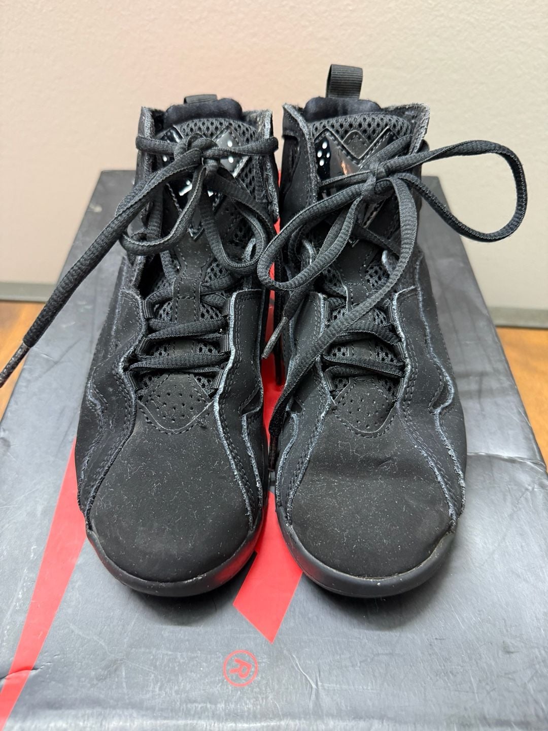 Jordan True Flight Black Suede Youth 3Y Basketball Shoes 3