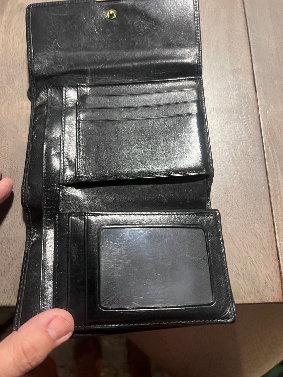 Coach Vintage Lexington Black Leather Trifold Wallet 3