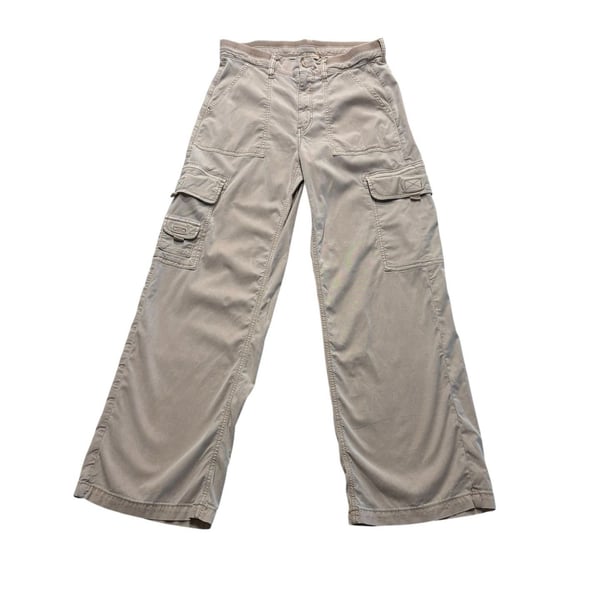 American Eagle Outfitters Cargo Pants Khaki Utility Y2K Wide Leg Size 6