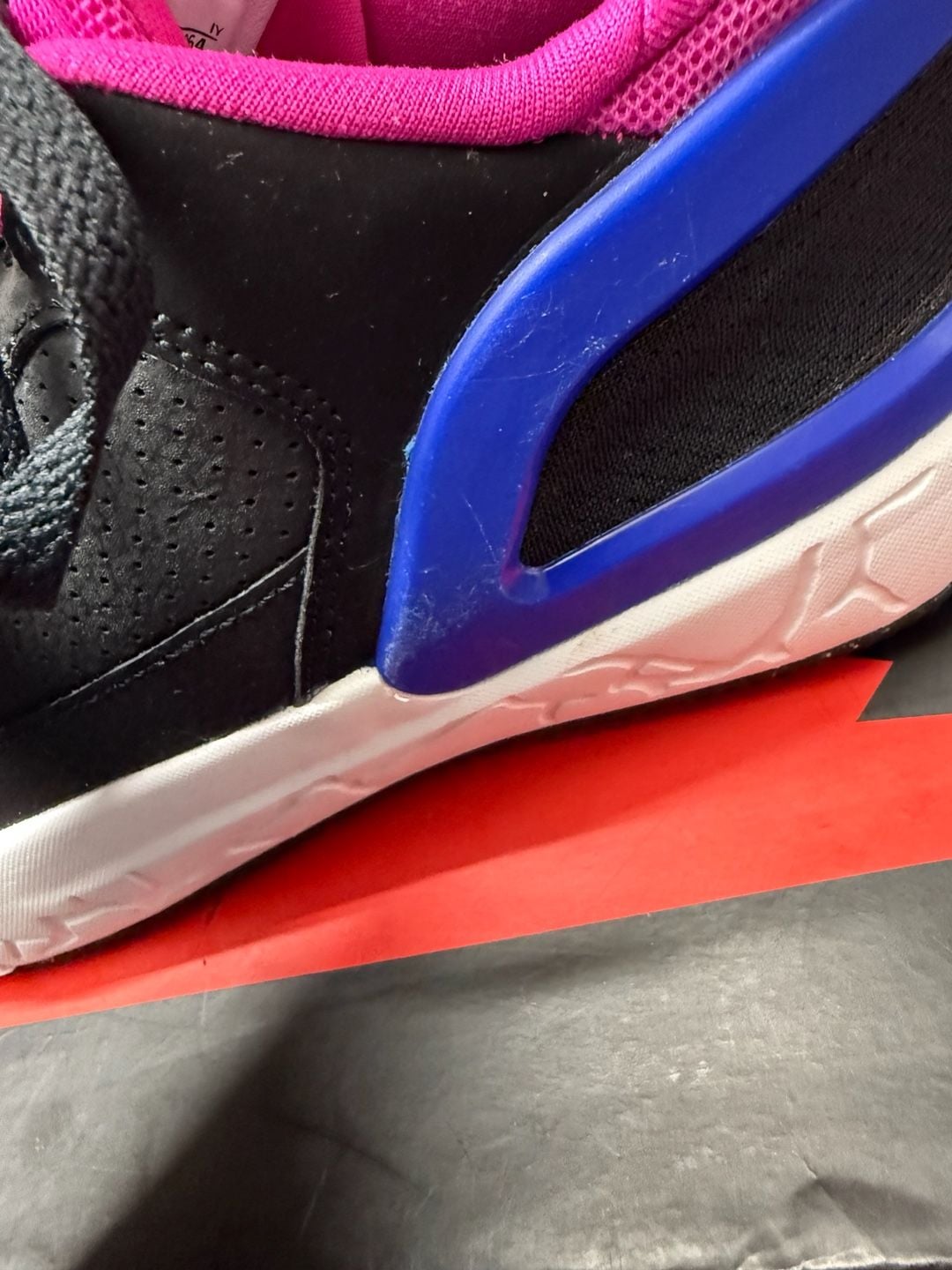 Jordan Day 1 EO Black Pink Blue Youth Basketball Shoes 6
